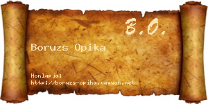 Boruzs Opika névjegykártya